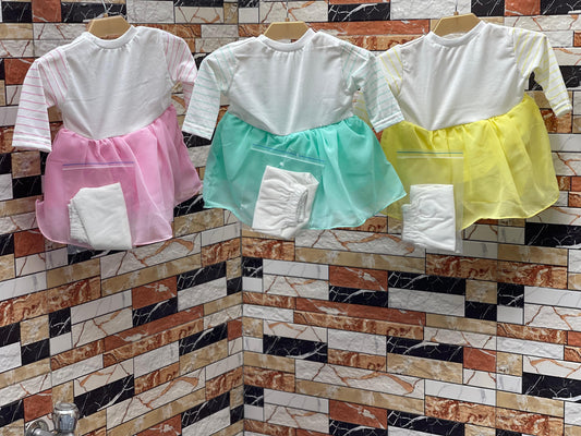 Mini Fairy Bow Dress with Pajama – Baby Girl (6–12 Months)