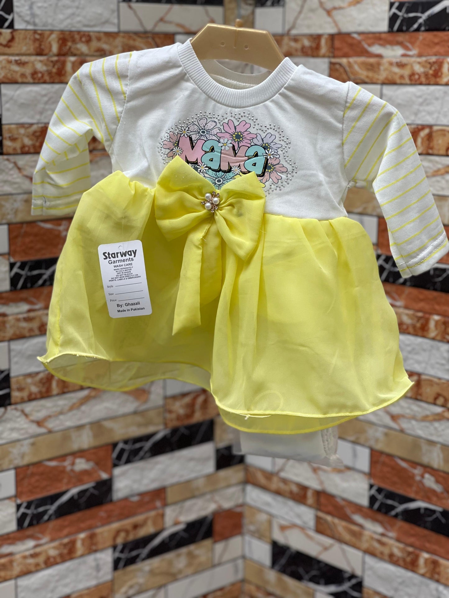 Mini Fairy Bow Dress with Pajama – Baby Girl (6–12 Months)