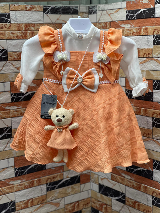 Royal Aura Teddy Grace Frock with Pajama for Baby Girls – Elegant Party Wear Outfit