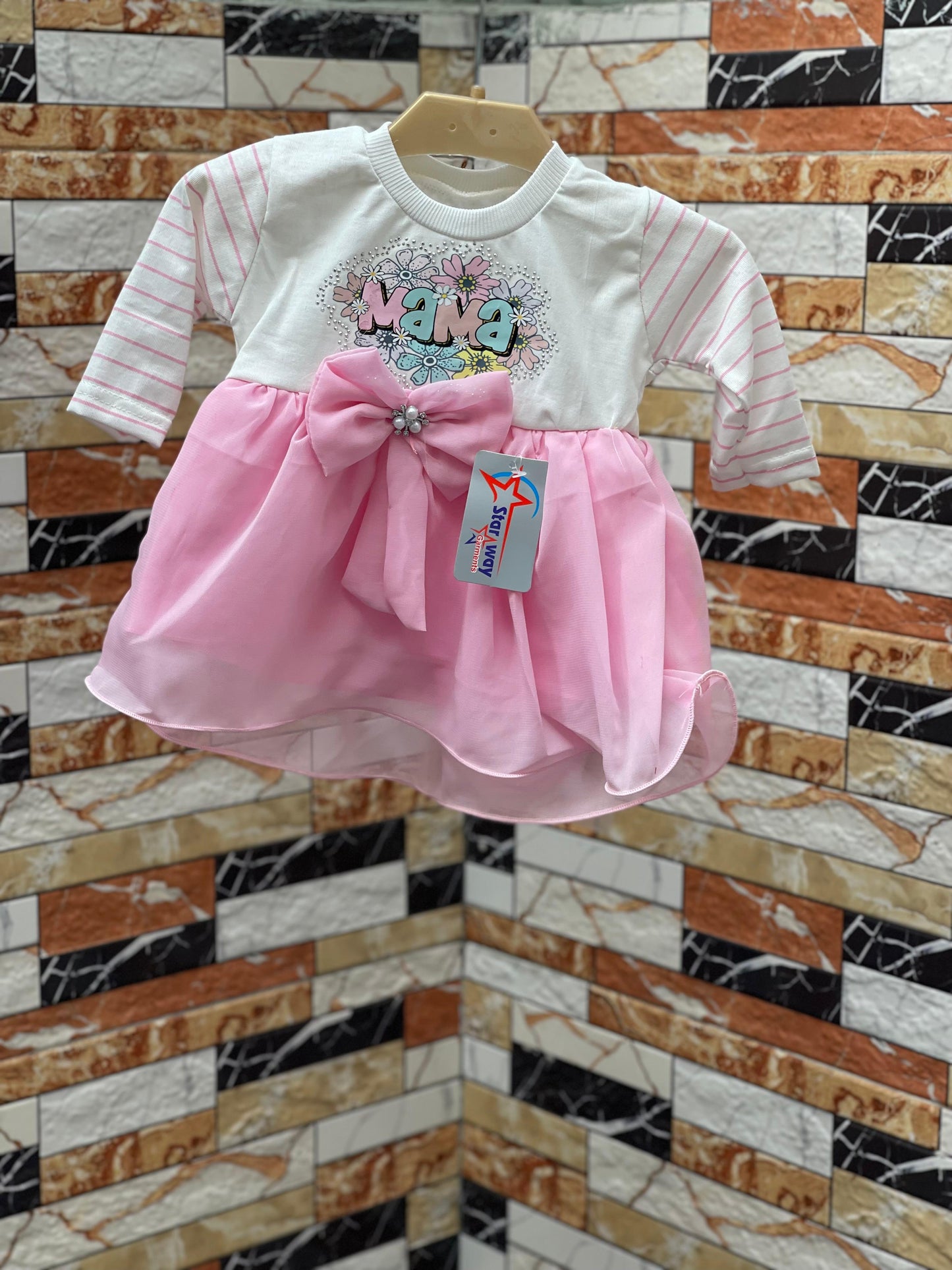 Mini Fairy Bow Dress with Pajama – Baby Girl (6–12 Months)