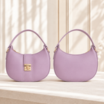 Burgundy mini hobo shoulder bag front and back view