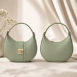 Lavender mini hobo shoulder bag front and back view